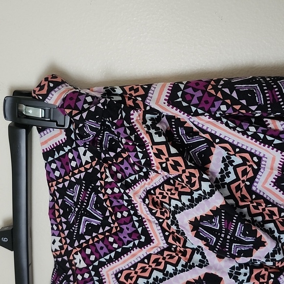 Express multicolor ruched tulip hem midi maxi skirt, fun pattern, women's medium - Picture 5 of 11